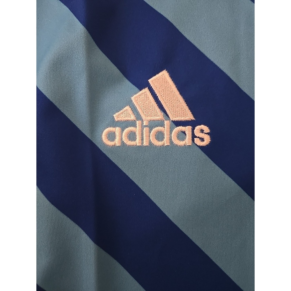 Adidas Men's Large Aeroready Shirt Blue Training Tee Moisture Wicking 3‎ Stripes - Picture 9 of 12